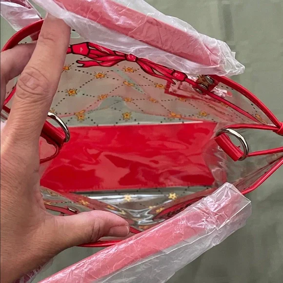 Brighton Red and Gold Heart-Pattern Tote - Picture 5 of 10